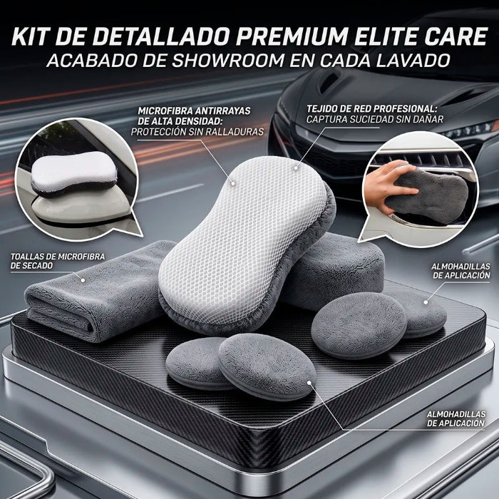 Kit de Detallado Automotriz de 9 Piezas de Microfibra