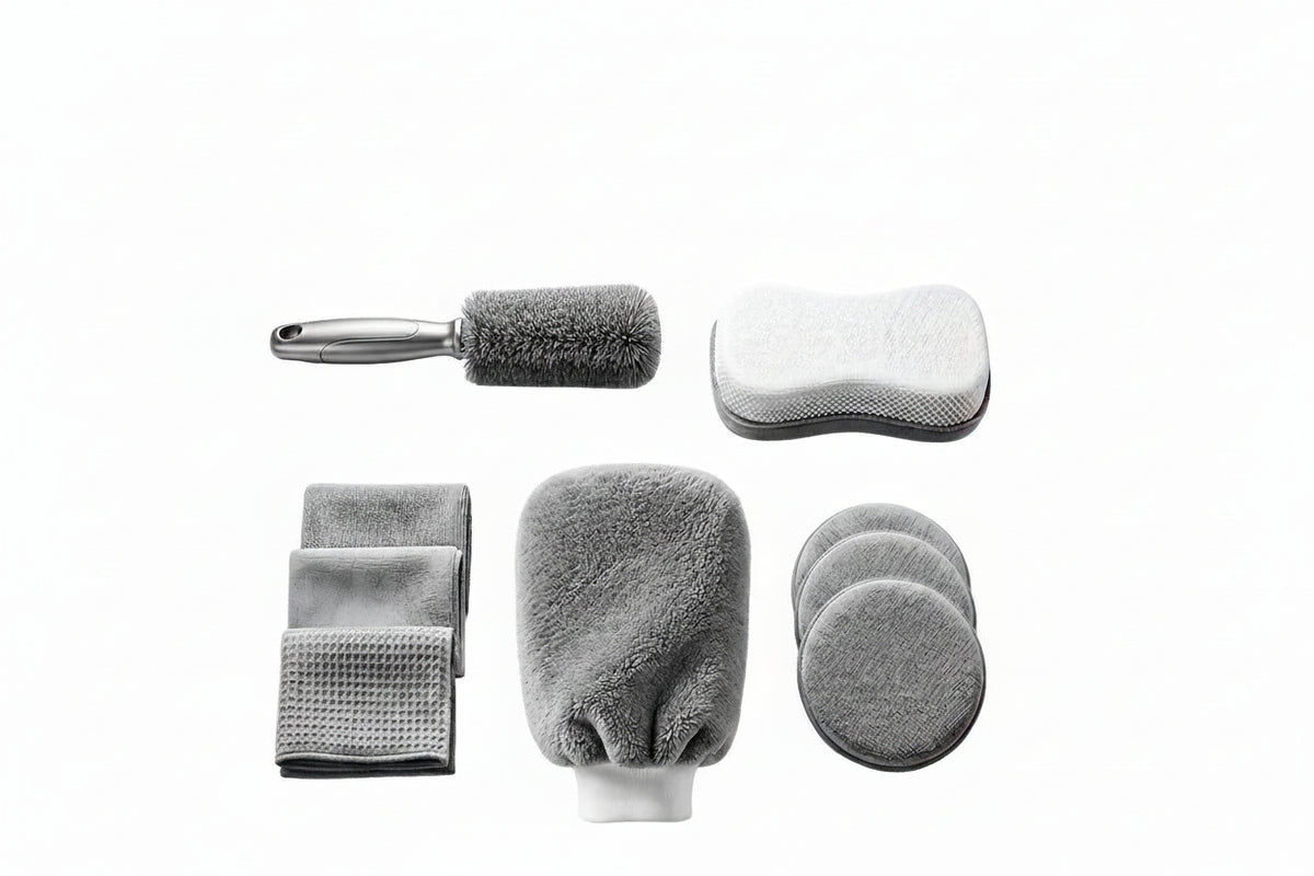 Kit de Detallado Automotriz de 9 Piezas de Microfibra