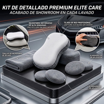 Kit de Detallado Automotriz de 9 Piezas de Microfibra